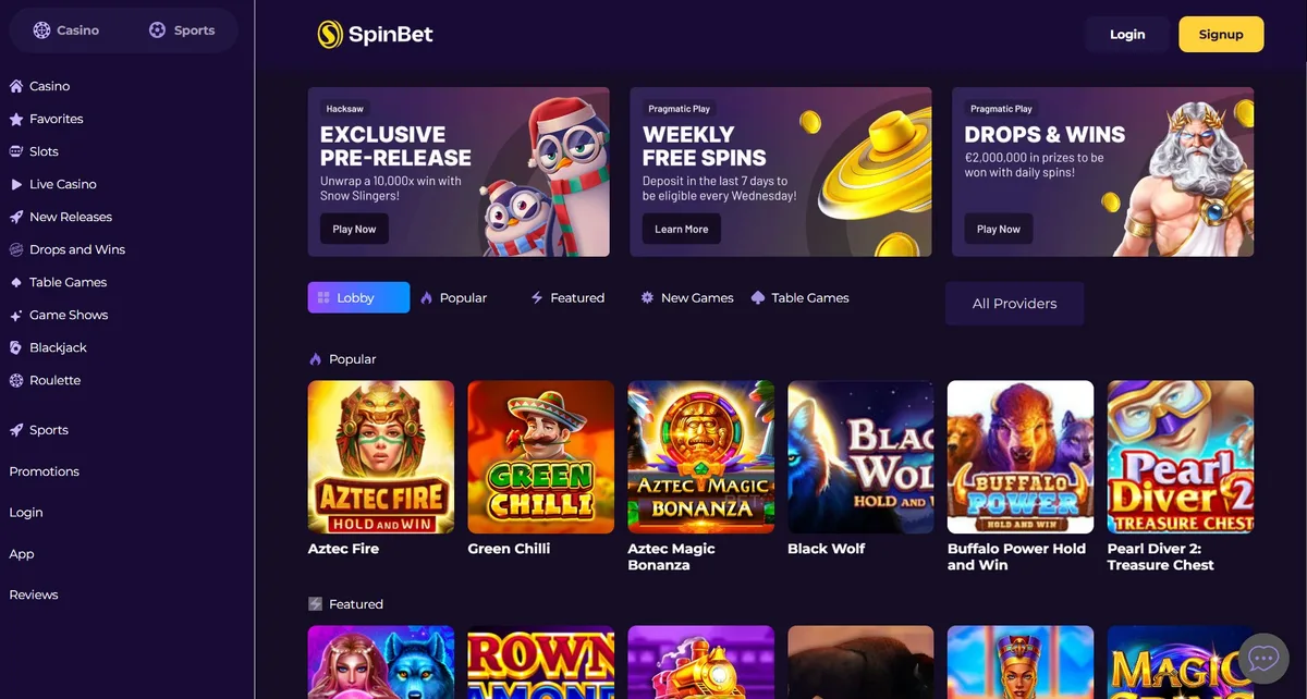 SpinBet affiliate dashboard showing player and revenue stats
